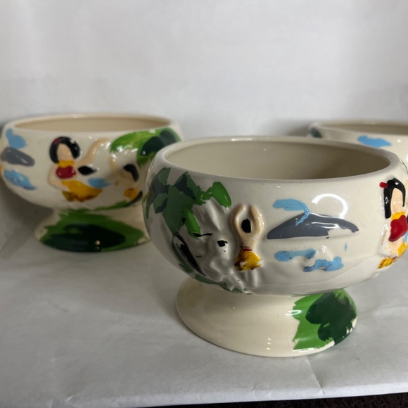 Set of Three Rare Vintage Scorpion Tiki Bowl Hula Girls Sirens Japan Sang Kung - Picture 10 of 16